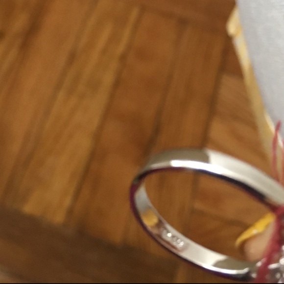 Sterling Silver Ring Pink Topaz diamond CZ size 6 - Picture 8 of 8